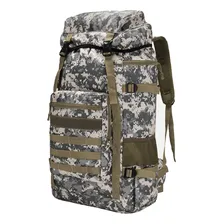Mochila Cargueira Camping Trekking Bolsa Acampamento 70 L Cor Cinza-branco Foto mini 1