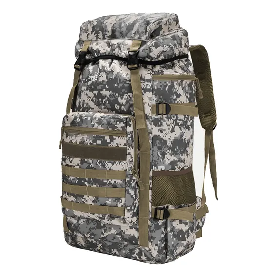Mochila Cargueira Camping Trekking Bolsa Acampamento 70 L Cor Cinza-branco Foto 1
