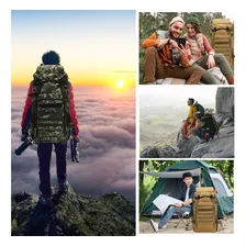 Mochila Cargueira Camping Trekking Bolsa Acampamento 70 L Cor Cinza-branco Foto mini 4