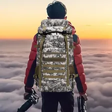 Mochila Cargueira Camping Trekking Bolsa Acampamento 70 L Cor Cinza-branco Foto mini 2