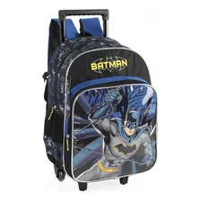 Mochila Carrinho Com Alça Lancheira E Estojo Batman Cor Azul Foto mini  3