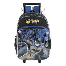 Mochila Carrinho Com Alça Lancheira E Estojo Batman Cor Azul Foto mini  2