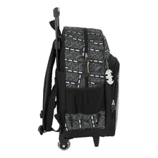 Mochila Carrinho Com Alça Lancheira E Estojo Batman Cor Preto Foto mini 3