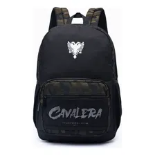 Mochila Cavalera Preta Com Camuflado -cv7227 Cor Preto Com Detalhe Camuflado Desenho Do Tecido Liso Foto mini 1