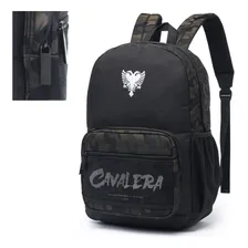 Mochila Cavalera Preta Com Camuflado -cv7227 Cor Preto Com Detalhe Camuflado Desenho Do Tecido Liso Foto mini 3