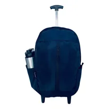 Mochila Escola Trabalho Reforçada Impermeável Rodinha Azul Foto  mini 1