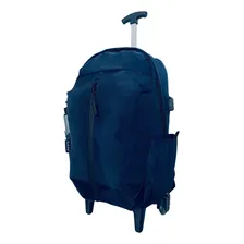 Mochila Escola Trabalho Reforçada Impermeável Rodinha Azul Foto mini  2