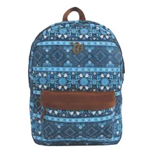 Mochila Escolar Capricho Etnic Blue Dermiwil Foto mini 1
