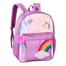 Mochila Escolar Costas Glitter Unicórnio I Believe Foto mini  3
