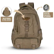 Mochila Escolar Em Lona Reforçada Notebook Moderna Unissex Foto mini  2