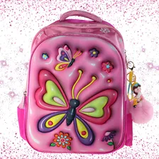 Mochila Escolar Infantil 3d Alto Relevo Personagem:borboleta Foto mini 3