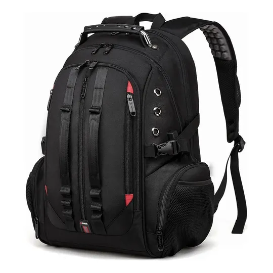 Mochila Executiva Masculina Alça Reforçada Cabo Aço Cadeado Cor Preto Foto 1