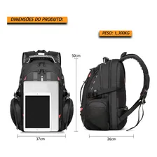 Mochila Executiva Masculina Alça Reforçada Cabo Aço Cadeado Cor Preto Foto mini  3