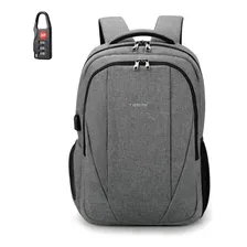 Mochila Executiva Para Viagem Trabalho Resistente Notebook Cor Cinza Foto mini 1