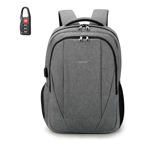Mochila Executiva Para Viagem Trabalho Resistente Notebook Cor Cinza Foto 1