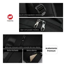 Mochila Executiva Para Viagem Trabalho Resistente Notebook Cor Cinza Foto mini 4