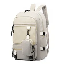 Mochila Feminina Bolsa Social Trabalho Semi Impermeável Top Cor Bege Foto  mini 1