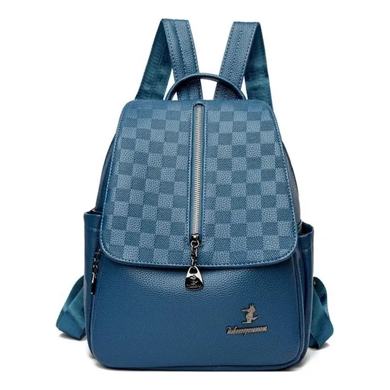 Mochila Feminina Bolsa Tiracolo Estilosa AltÃssima Qualidade Cor Azul Desenho Do Tecido Lisa Foto 1