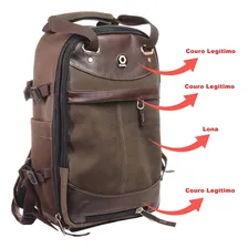 Mochila Fotográfica Photopro Mini Style Preta Notebook Capa Cor Marrom Foto mini 2
