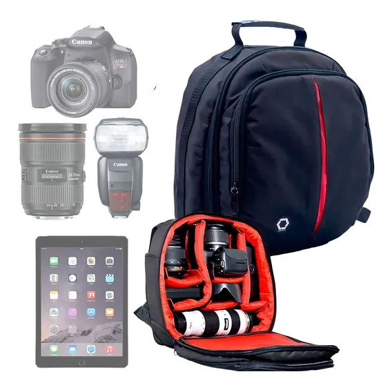 Mochila Fotográfica Pix Profissional Photopro Divisórias Cor Preto Foto 1