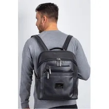 Mochila Grande Masculina De Couro Marcelo - Preta Foto mini 2