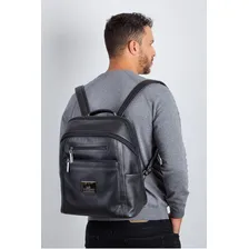 Mochila Grande Masculina De Couro Marcelo - Preta Foto mini 4