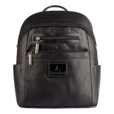 Mochila Grande Masculina De Couro Marcelo - Preta Foto mini 1