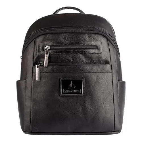 Mochila Grande Masculina De Couro Marcelo - Preta Foto 1