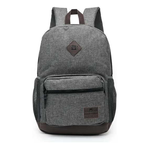Mochila Hang Loose Trend Camurça Alças Reforçadas Cinza 18l Cor Marrom Desenho do tecido Sem desenho Foto 1