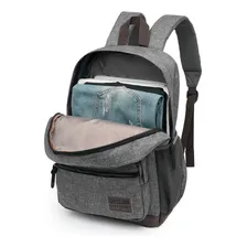 Mochila Hang Loose Trend Camurça Alças Reforçadas Cinza 18l Cor Marrom Desenho do tecido Sem desenho Foto mini 4