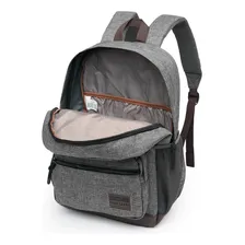 Mochila Hang Loose Trend Camurça Alças Reforçadas Cinza 18l Cor Marrom Desenho do tecido Sem desenho Foto mini  3