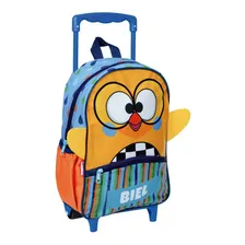 Mochila Infantil Corujinha Biel Sestini Kids Média Rodinhas Cor Amarelo Desenho do tecido Sestini Kids Biel Foto  mini 1