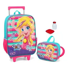 Mochila Infantil Polly Pocket Rodinhas Tam G Lancheira Foto mini 1