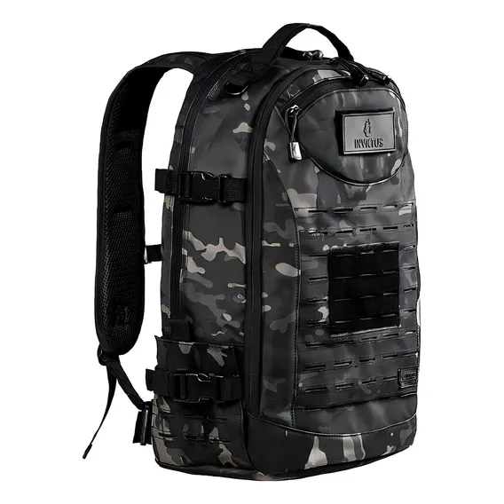 Mochila Invictus Rusher - Warskin Black Cor Preto Desenho do tecido Camuflado Foto 1