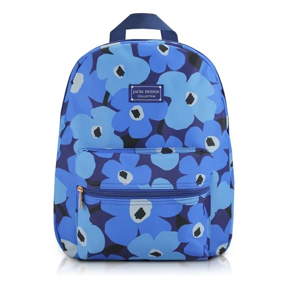 Mochila Jacki Design Papoula Feminina Abc17350-az Cor Azul Desenho do tecido Flor Foto 1