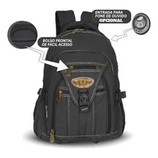 Mochila Juvenil Escolar Notebook Unissex Reforçada Preto Foto mini  3