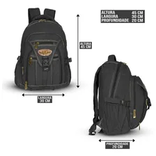 Mochila Juvenil Escolar Notebook Unissex Reforçada Preto Foto mini  2