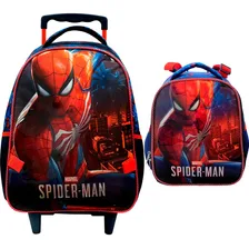 Mochila Kit Escolar Spider-man E Lancheira Homem Aranha Foto  mini 1