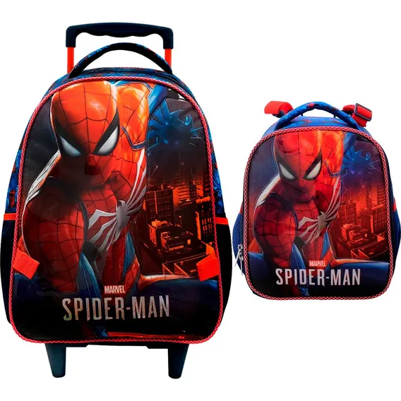 Mochila Kit Escolar Spider-man E Lancheira Homem Aranha Foto 1