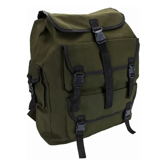 Mochila Lona 404 Costa MarÃtima Camping - Verde Militar Foto 1
