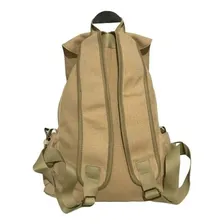 Mochila Lona + Pompom Masculino Creme Universitaria Passeio Feminino Foto mini 1