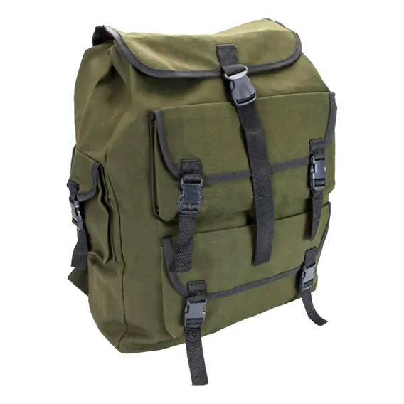 Mochila Lona Verde Militar 404 57cm 4 Bolsos Pesca Camping Foto 1