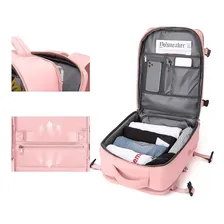 Mochila Mala Bolsa Case Acolchoada Para Viagem Notebook Usb Cor Cinza Foto mini  3