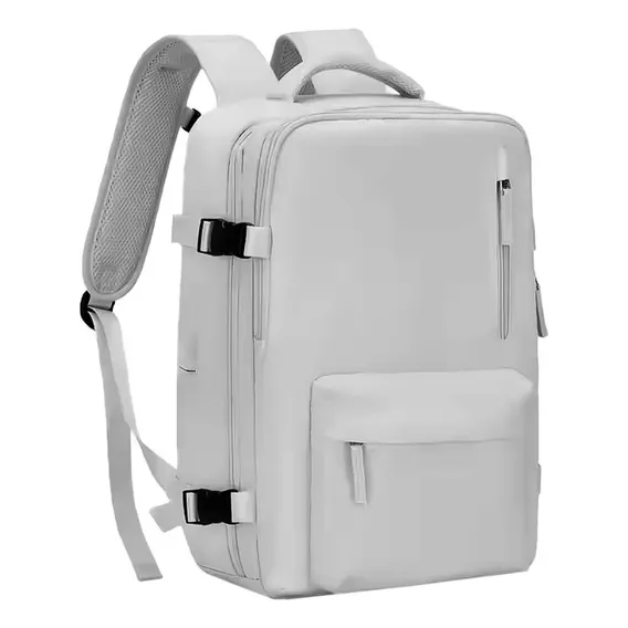 Mochila Mala Bolsa Case Acolchoada Para Viagem Notebook Usb Cor Cinza Foto 1