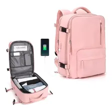 Mochila Mala Bolsa Case Acolchoada Para Viagem Notebook Usb Cor Cinza Foto mini  2