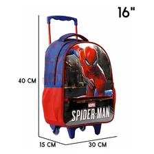 Mochila Mala Escolar Infantil Rodinhas 30x40cm Homem-aranha Foto mini 2