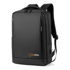 Mochila Masculina Compartimento Laptop Resistente Agua 15.6 Cor Preto Desenho Do Tecido Liso Foto mini 1