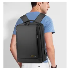 Mochila Masculina Compartimento Laptop Resistente Agua 15.6 Cor Preto Desenho Do Tecido Liso Foto mini 3