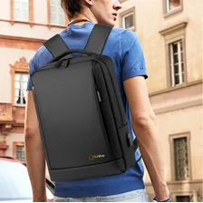 Mochila Masculina Compartimento Laptop Resistente Agua 15.6 Cor Preto Desenho Do Tecido Liso Foto mini 4