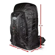 Mochila Masculina Impermeável Preta Caveirao 50litros Cor Preto Desenho do tecido Preto Foto mini 1